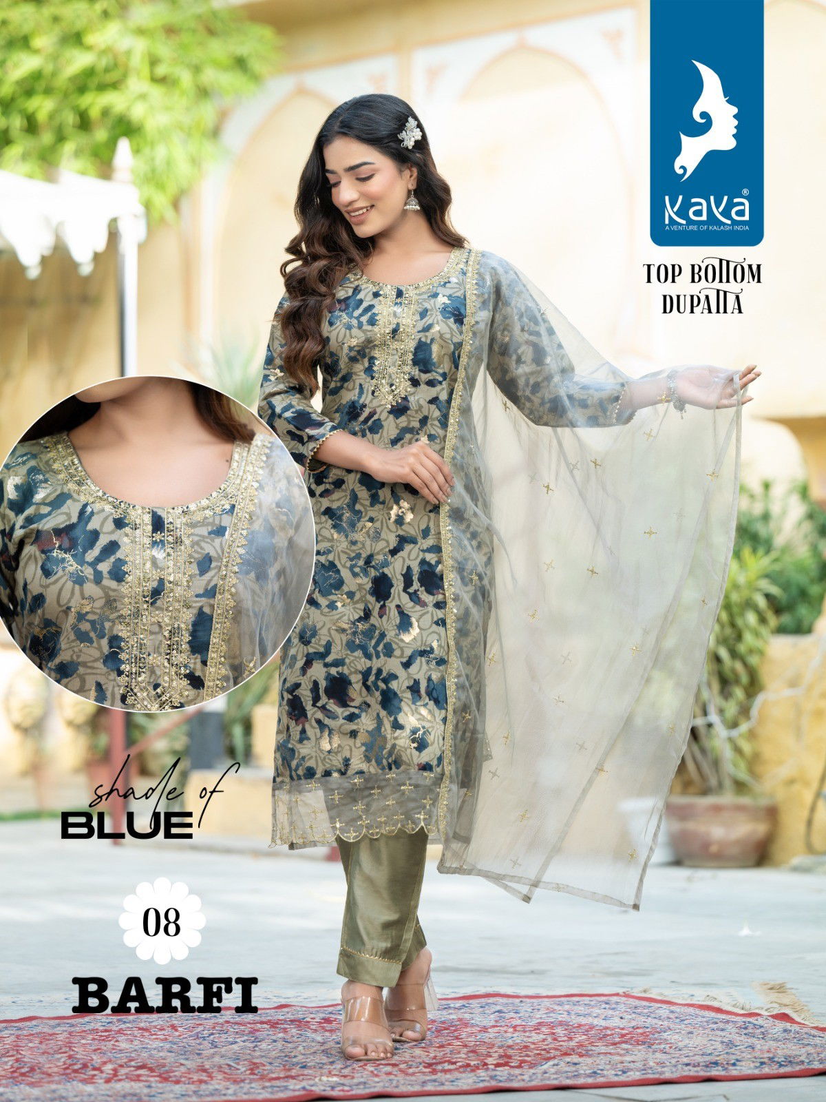 Kaya Barfi Chanderi Model Readymade Suits Catalog